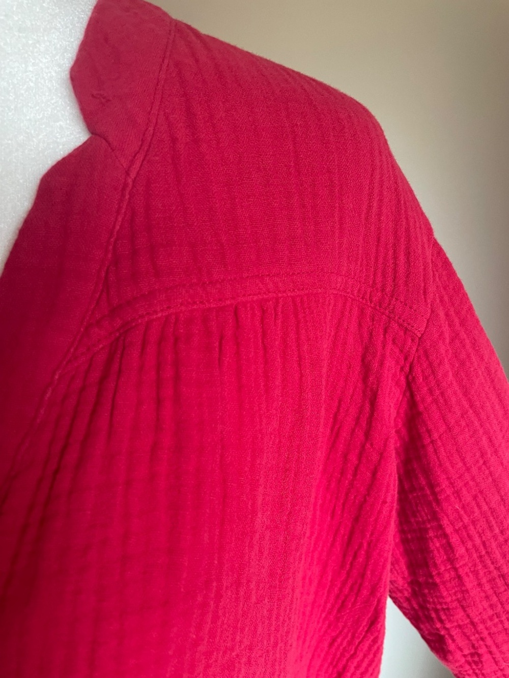 Free People Pullover Gauze Top Boxy Boho Oversized Changing Horizons Red XS - Picture 3 of 10